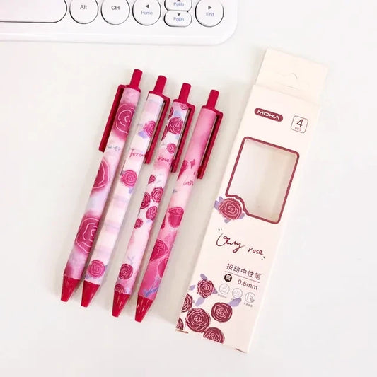 Rouge Roses 4pc Set of Gel Pens