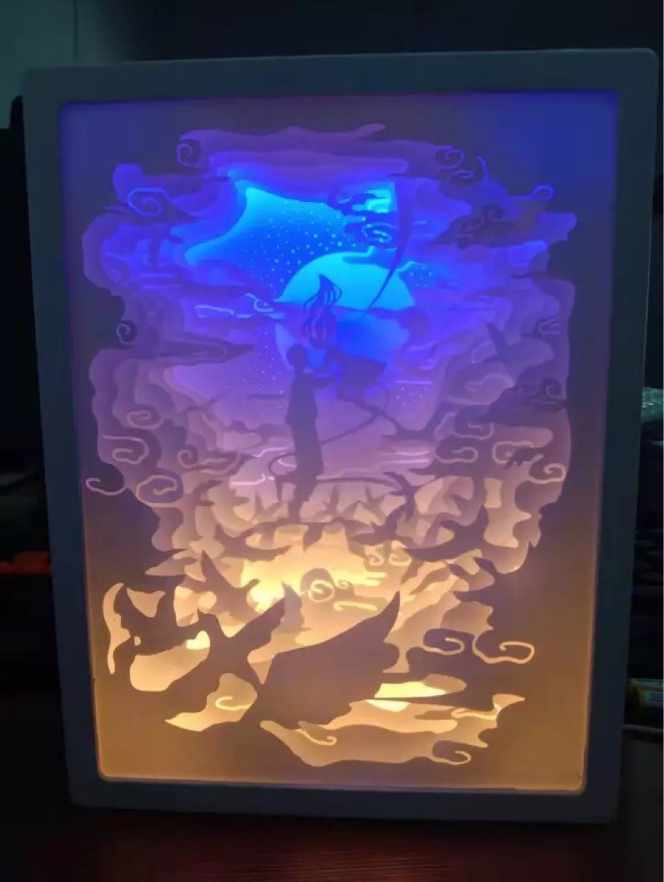 Paper Carving LED Night Lights Meeting