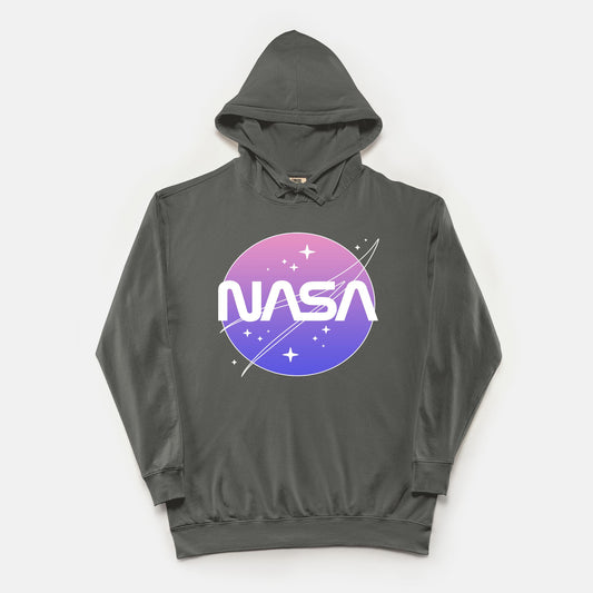NASA Gradient Comfort Colors Lightweight Hooded Sweatshirt Pepper