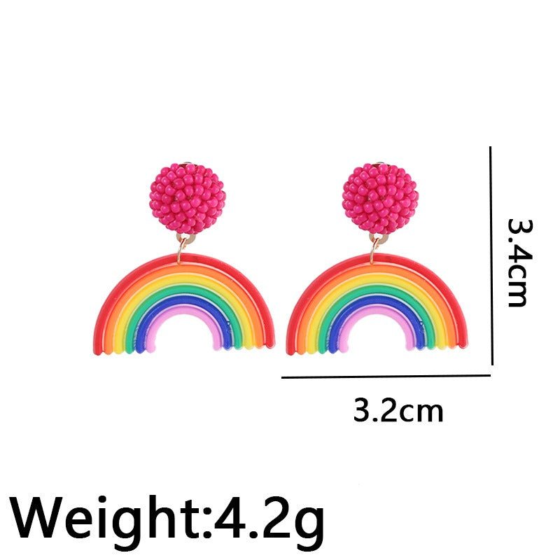 Rainbow Resin Earrings