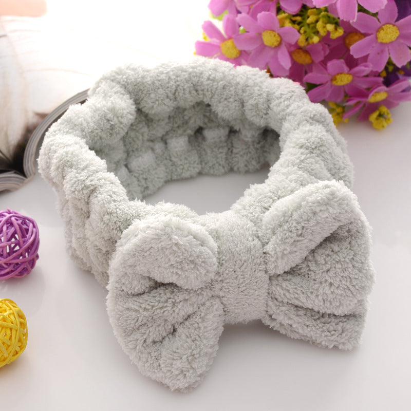 Plush Bow Makeup and Face Wash Headbands