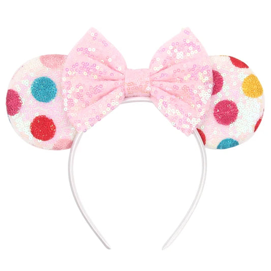 Sequin Polka Dot Mouse Ears Headband Collection 18