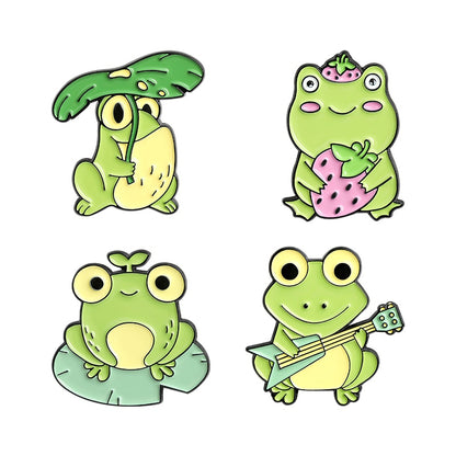 Cute Frogs 4pc Enamel Pin Set Default Title