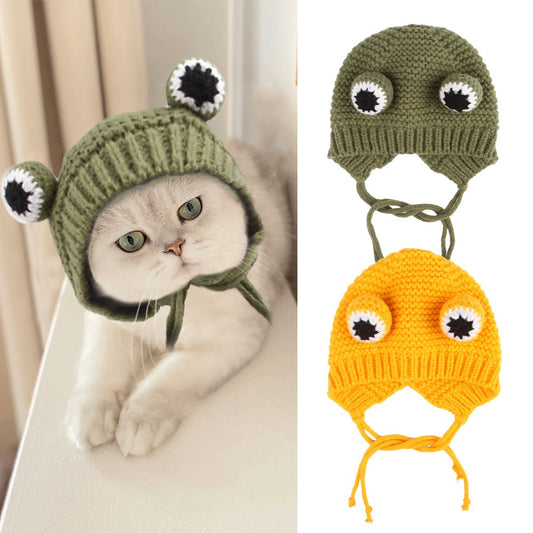 Knit Frog Pet Hat