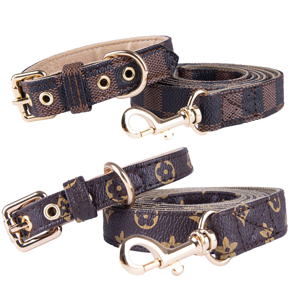 Vegan Leather Couture Dog Collar and Leash