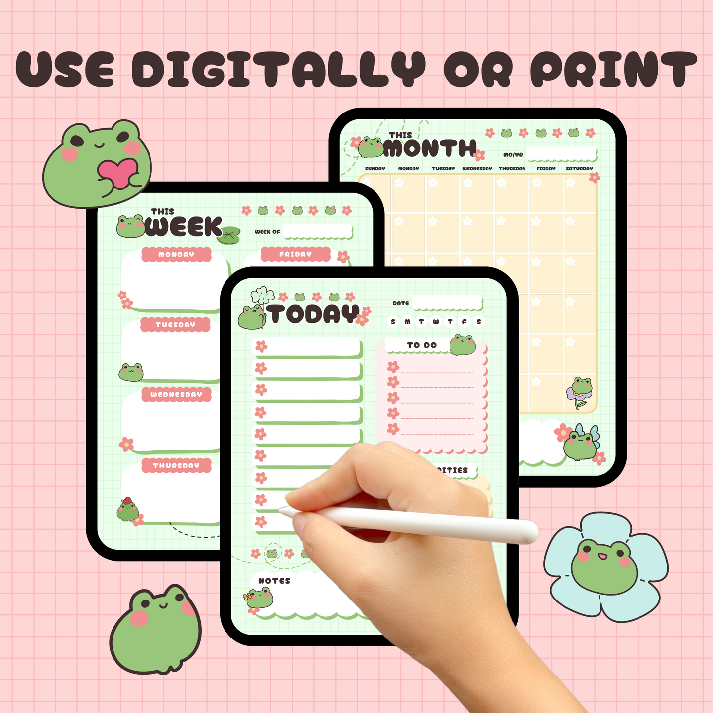 Froggy Printable Planner Set