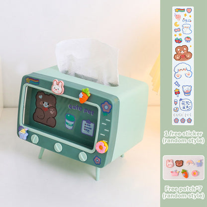 Kawaii Mini TV Shaped Tissue Box Phone Holder