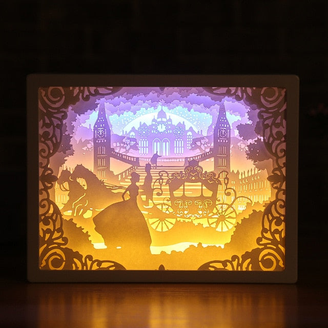 Paper Carving LED Night Lights Coach