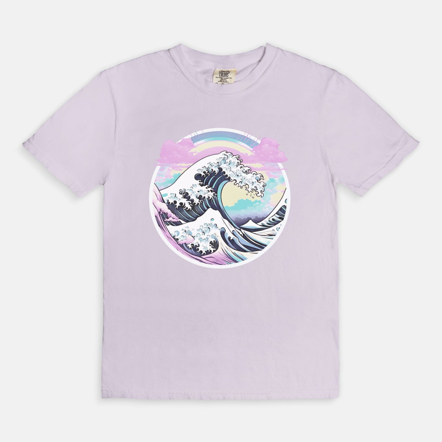 Pastel Great Wave Comfort Colors Tee Orchid