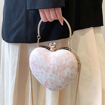 Floral Lace Hardshell Luxury Handbag