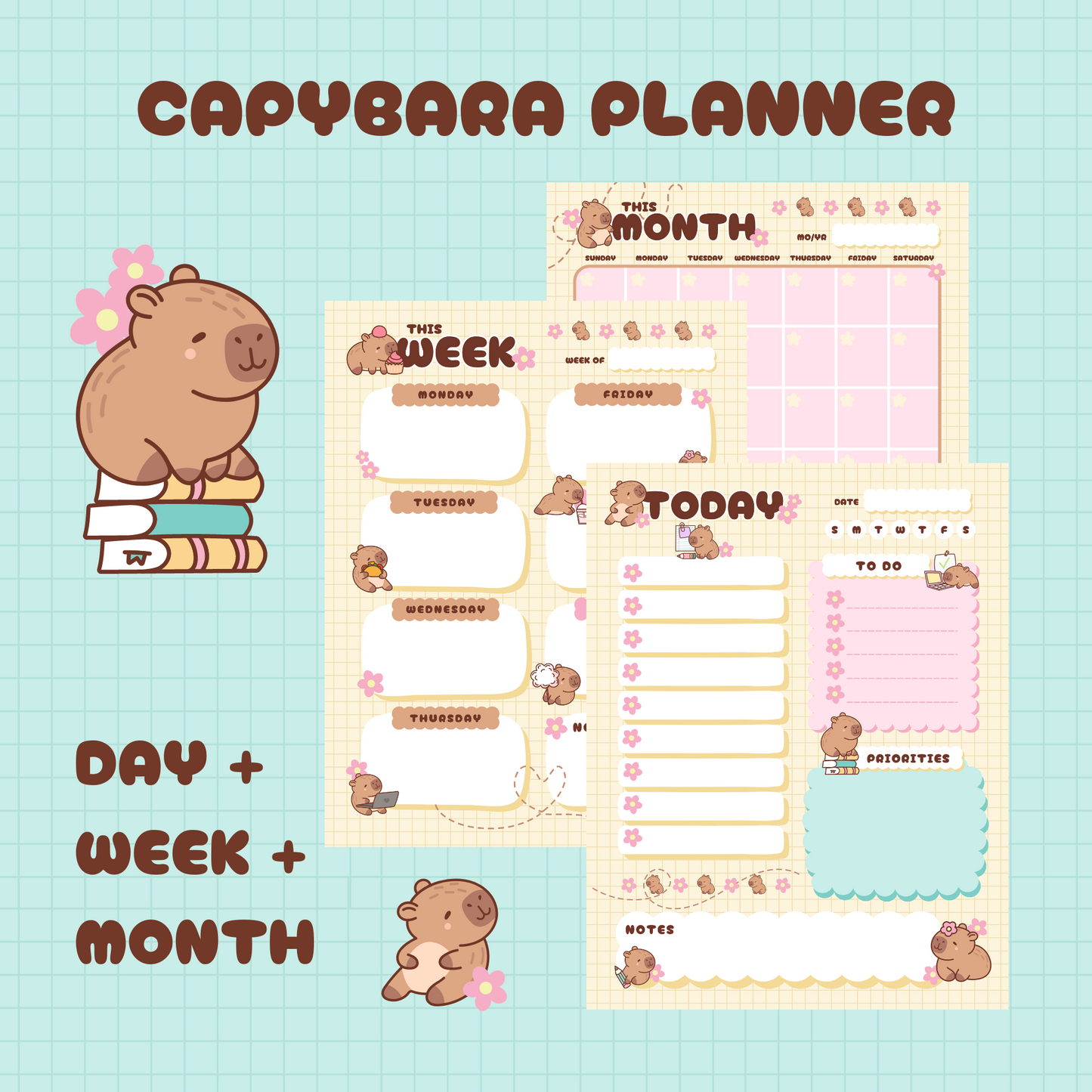 Capybara Printable Planner Set