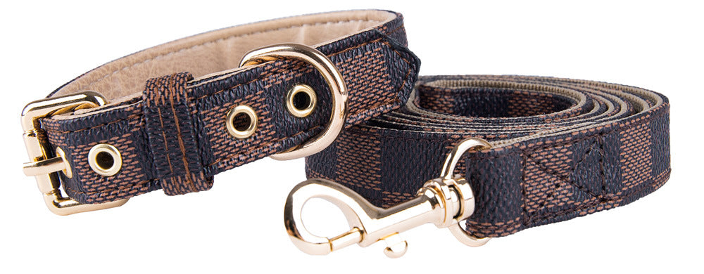 Vegan Leather Couture Dog Collar and Leash 3