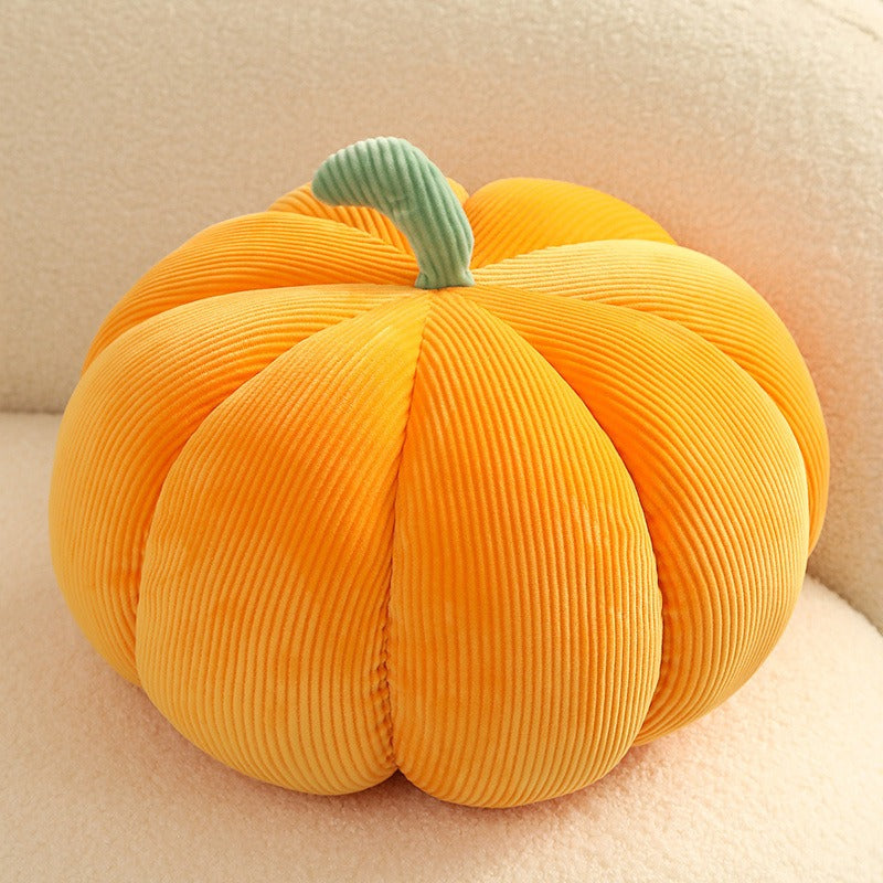 Plush Pumpkin Throw Pillow Orange-Striped elastic velv