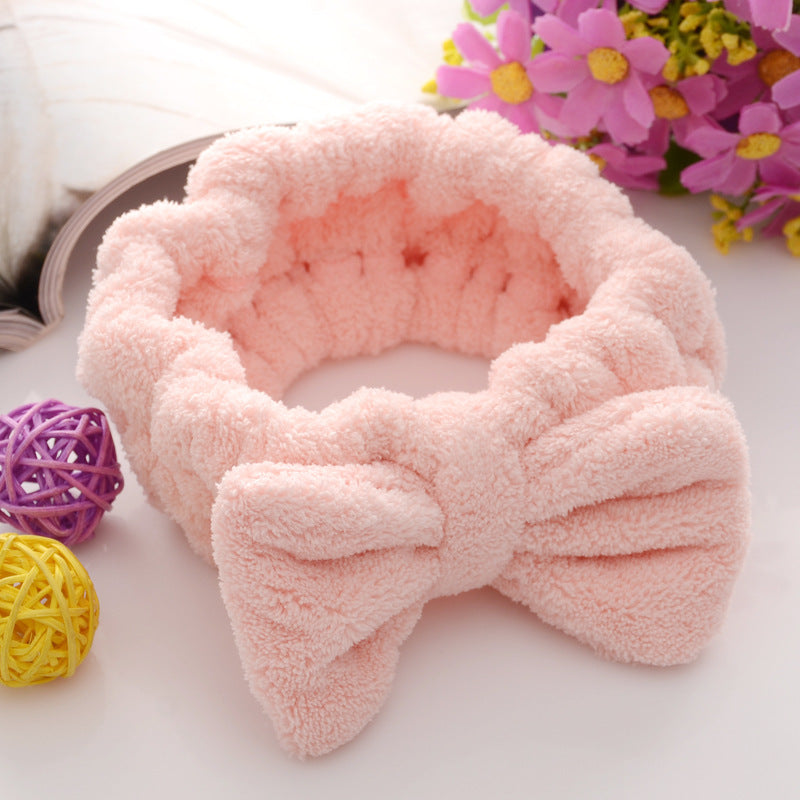 Plush Bow Makeup and Face Wash Headbands