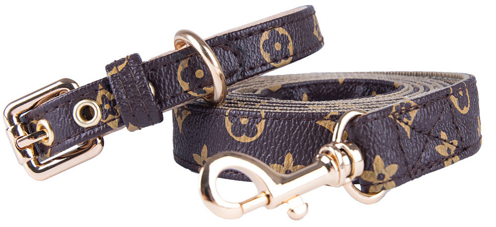 Vegan Leather Couture Dog Collar and Leash 4
