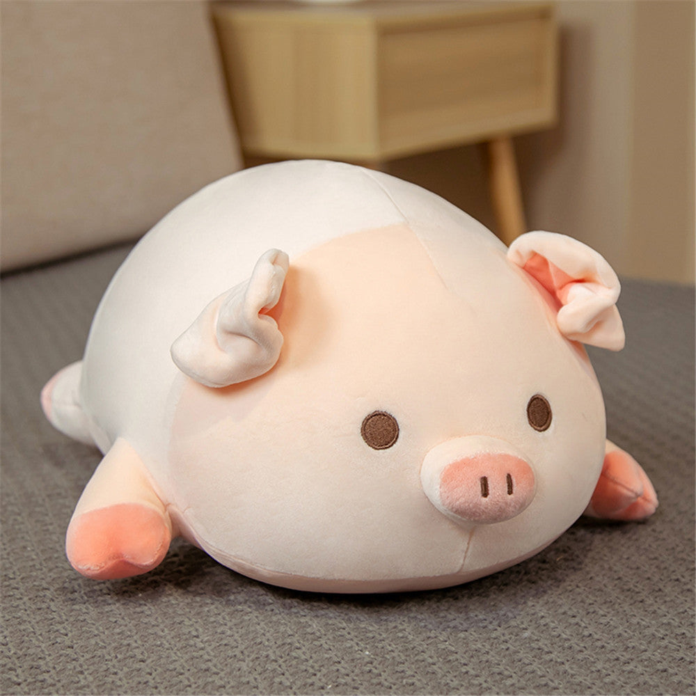 Pink Piggy Plush Pillows Pig awake