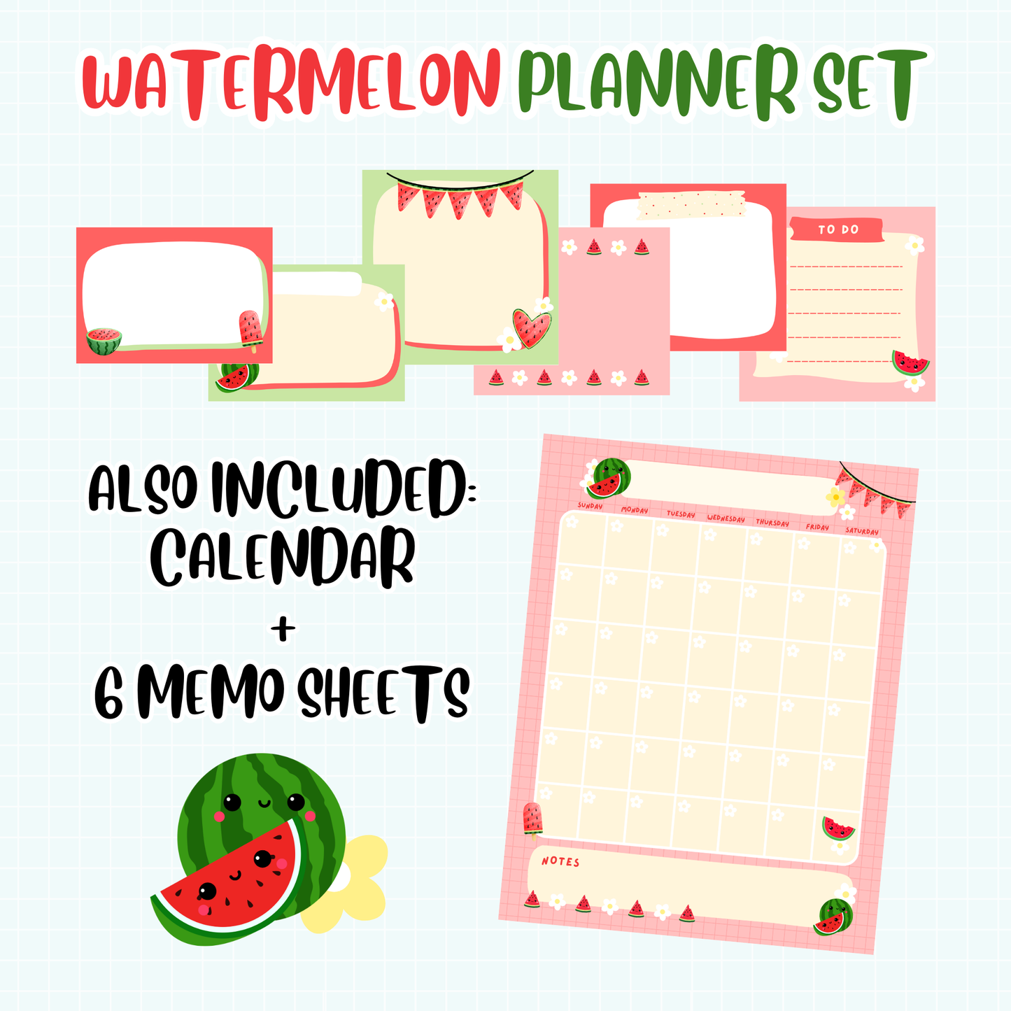 Watermelon Printable Planner Set