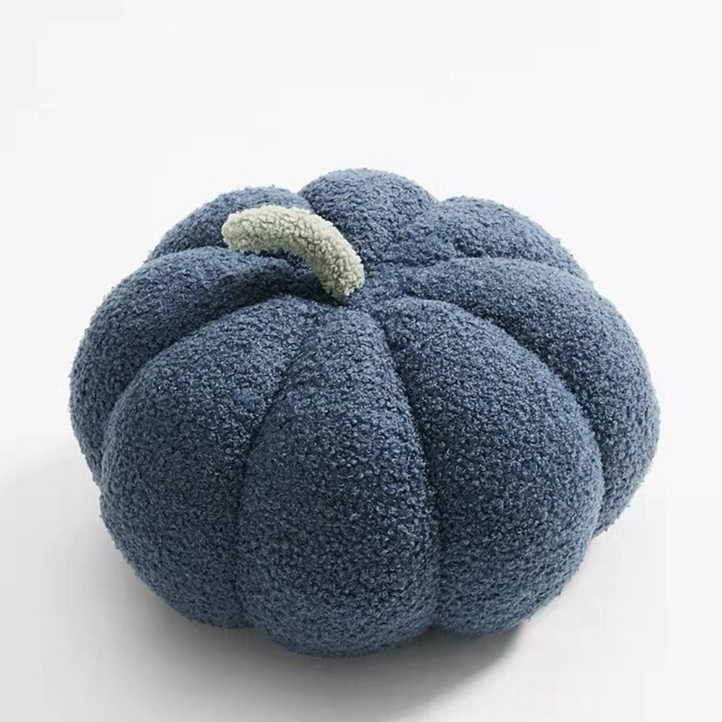 Plush Pumpkin Throw Pillow dark blue