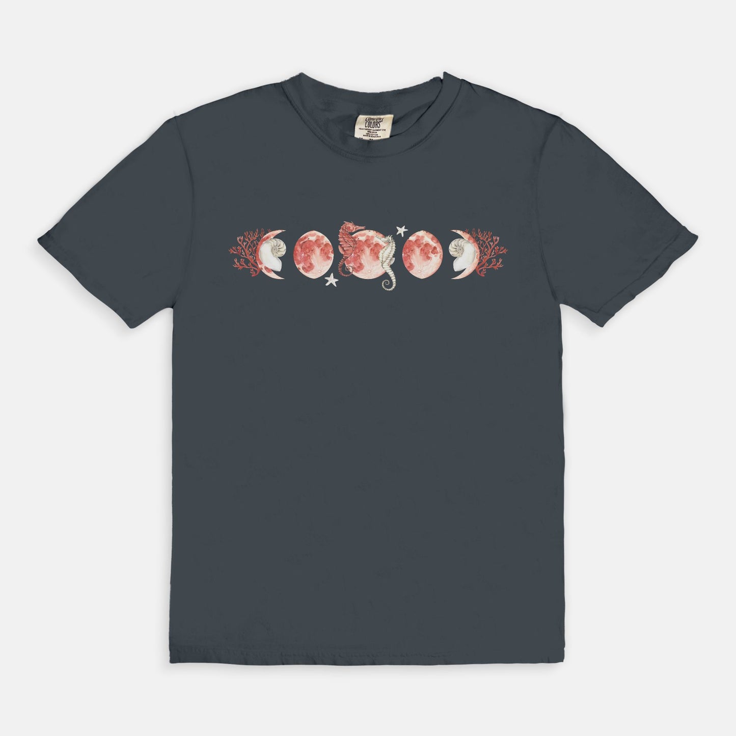 Coral Moon Phases Comfort Colors Tee