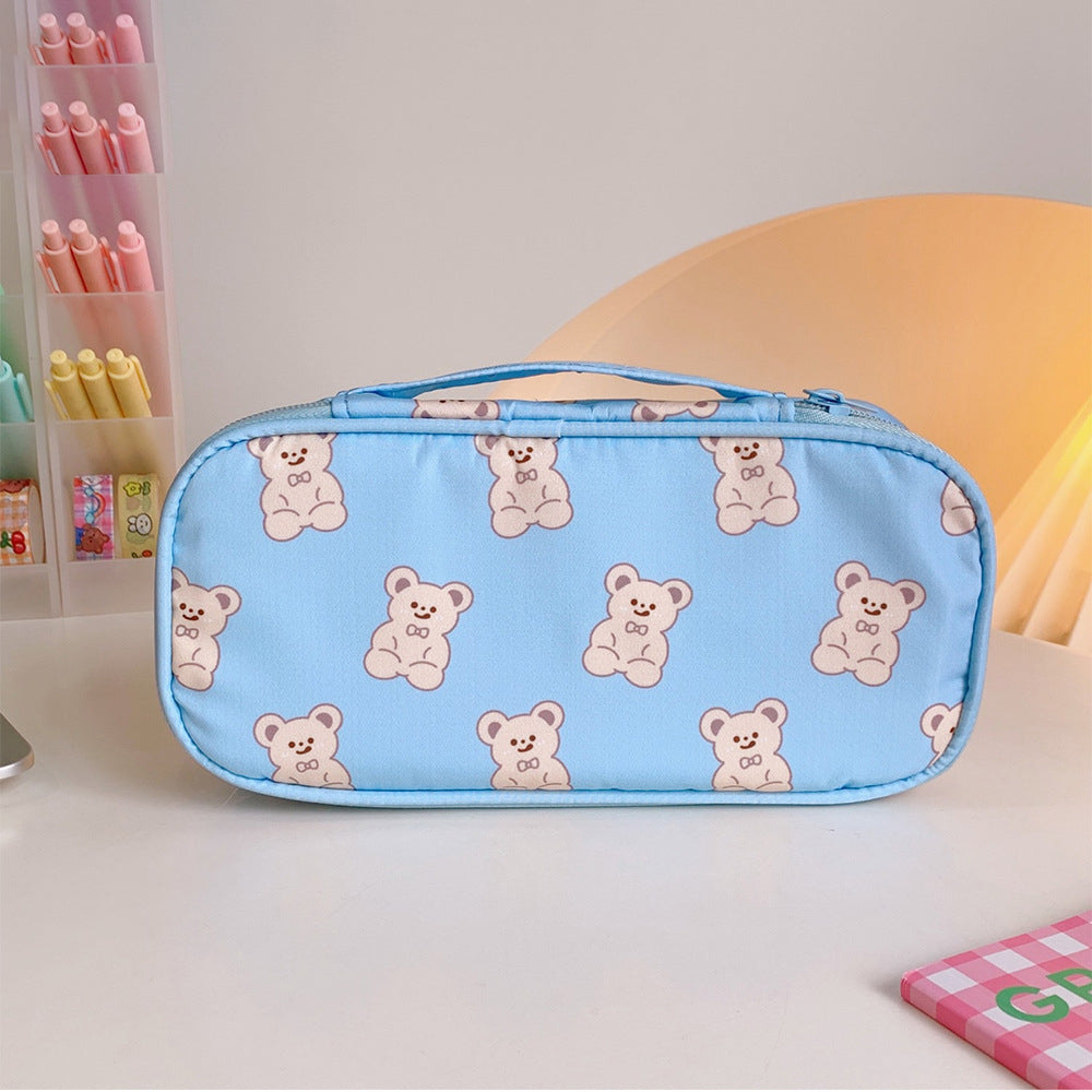 Cute Animal Print Canvas Pencil Case