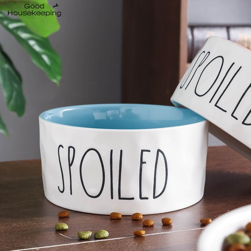 "Spoiled" Ceramic Pet Food Bowl