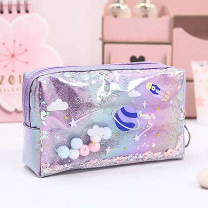 Holographic Glitter Shaker Toiletry Bag