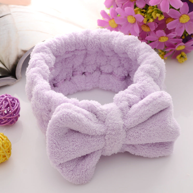 Plush Bow Makeup and Face Wash Headbands