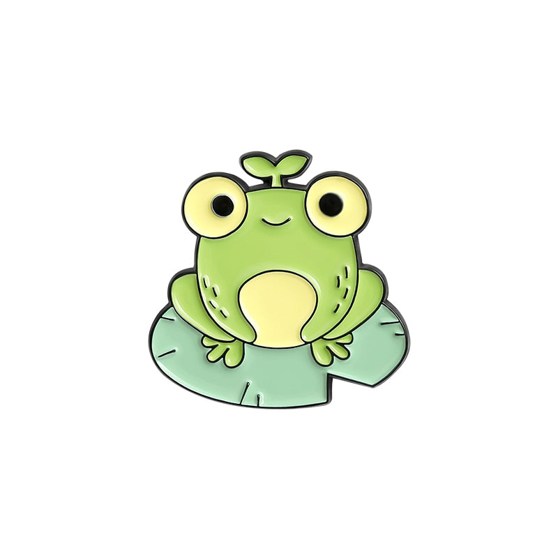 Cute Frogs 4pc Enamel Pin Set