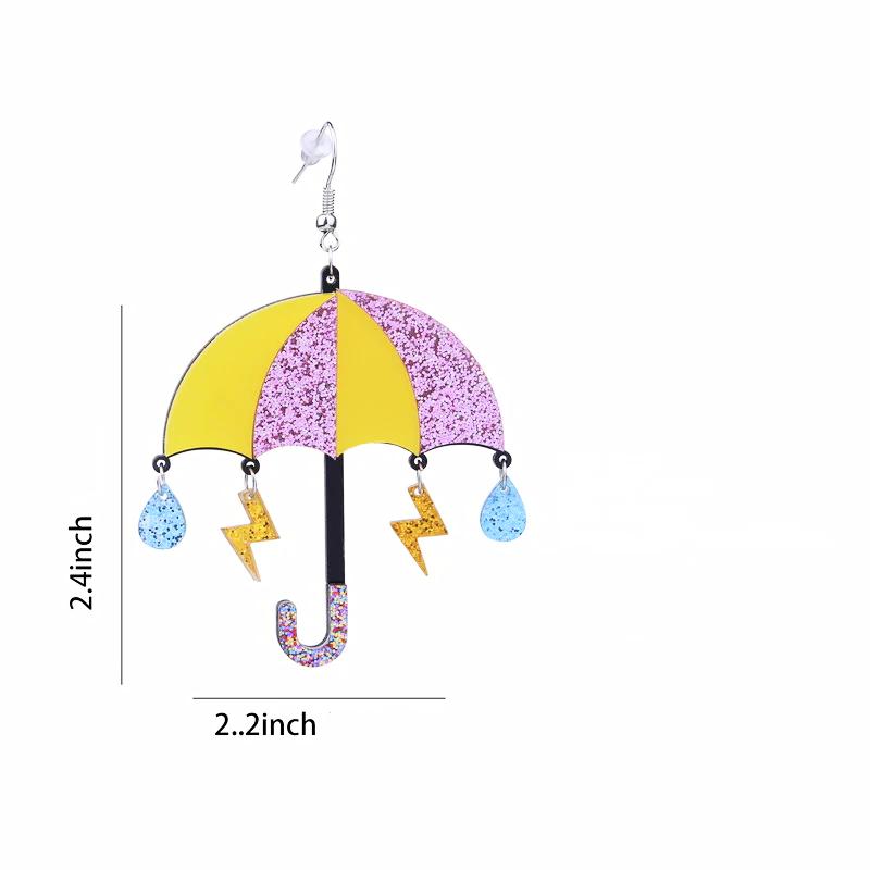 Stormy Weather Umbrella Acrylic Earrings