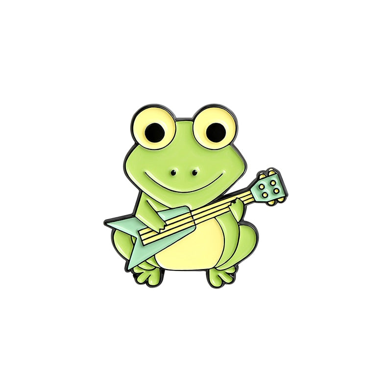 Cute Frogs 4pc Enamel Pin Set