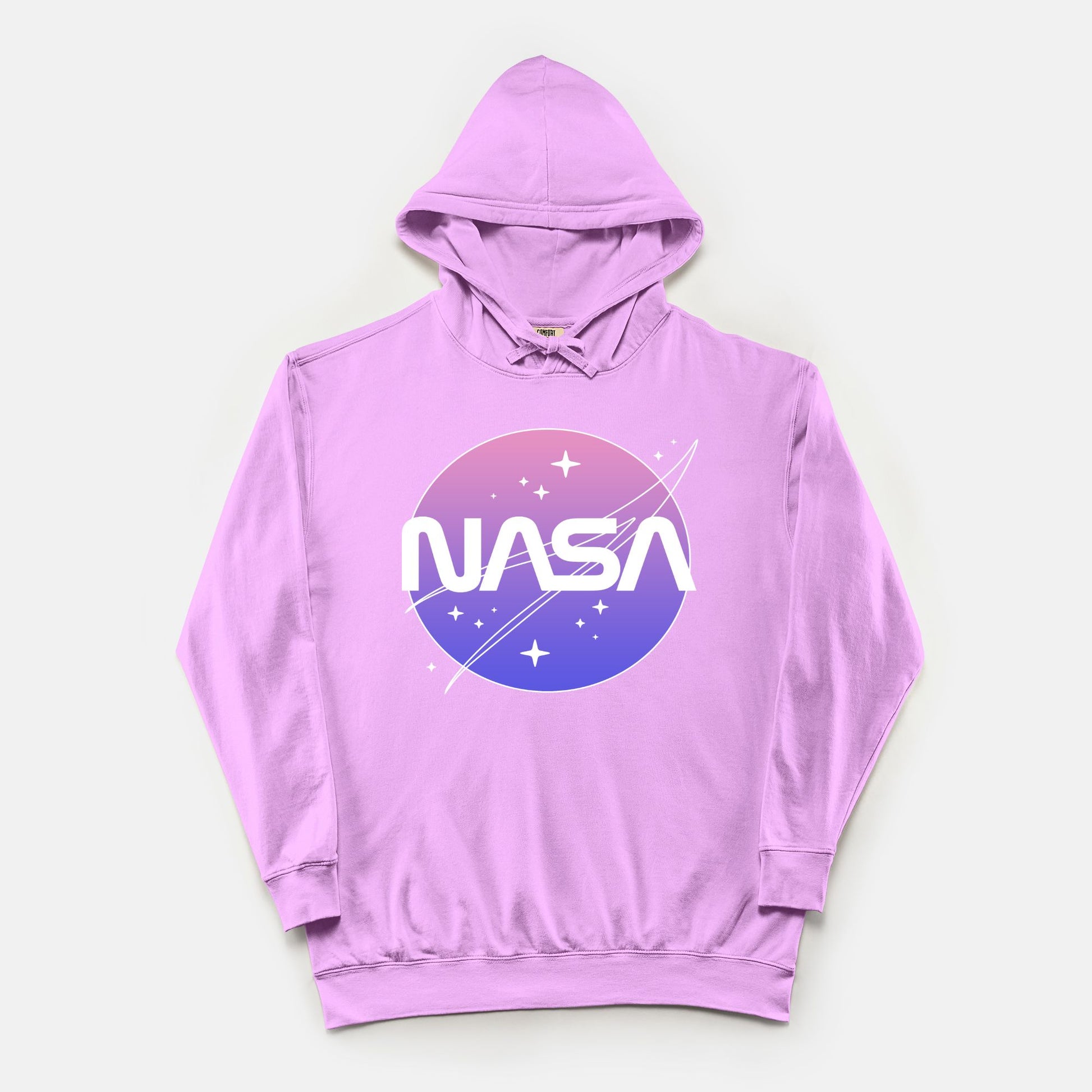 NASA Gradient Comfort Colors Lightweight Hooded Sweatshirt Neon Violet