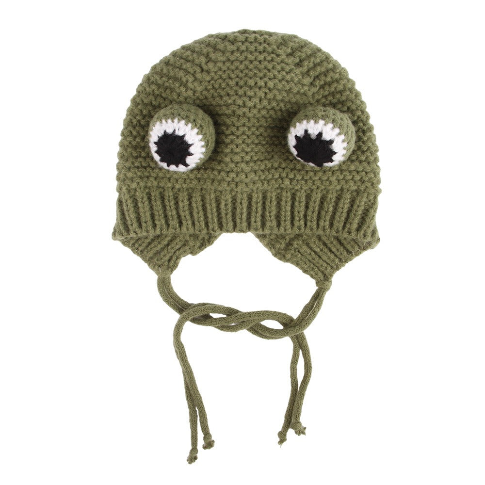 Knit Frog Pet Hat Green One Size