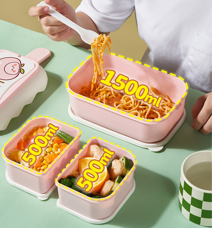 Cute Pastel Double-layer Bento Lunch Box