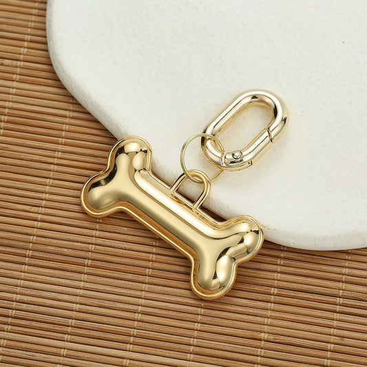 Golden Bone Keychain Charm