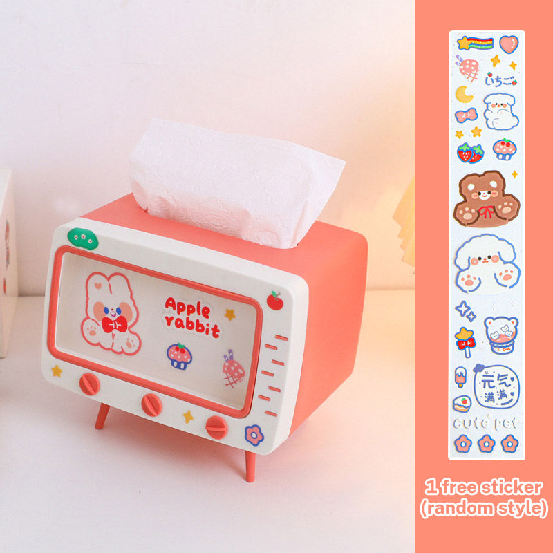 Kawaii Mini TV Shaped Tissue Box Phone Holder