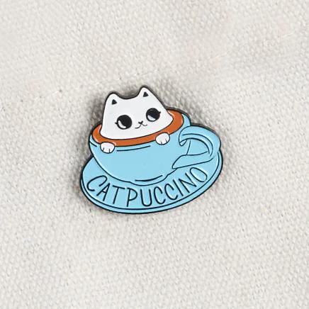 Catpuccino Coffee Cat Enamel Pin