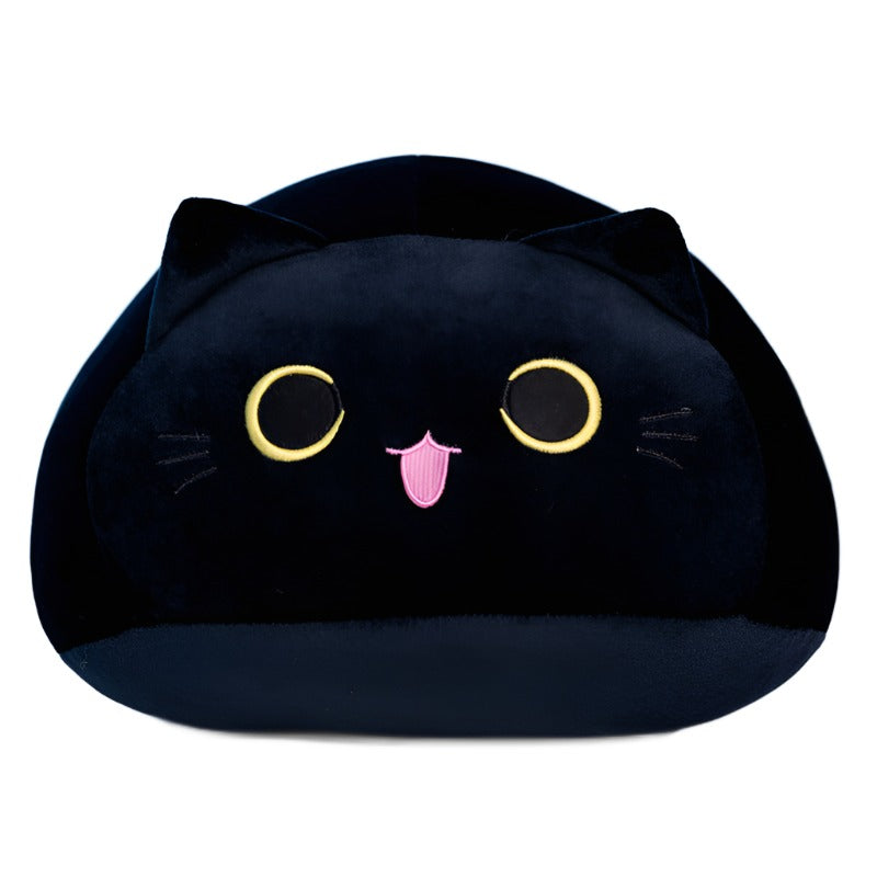 Kawaii Kitty Plush Pillow Black
