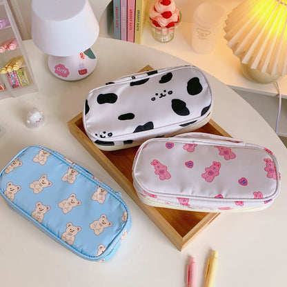 Cute Animal Print Canvas Pencil Case