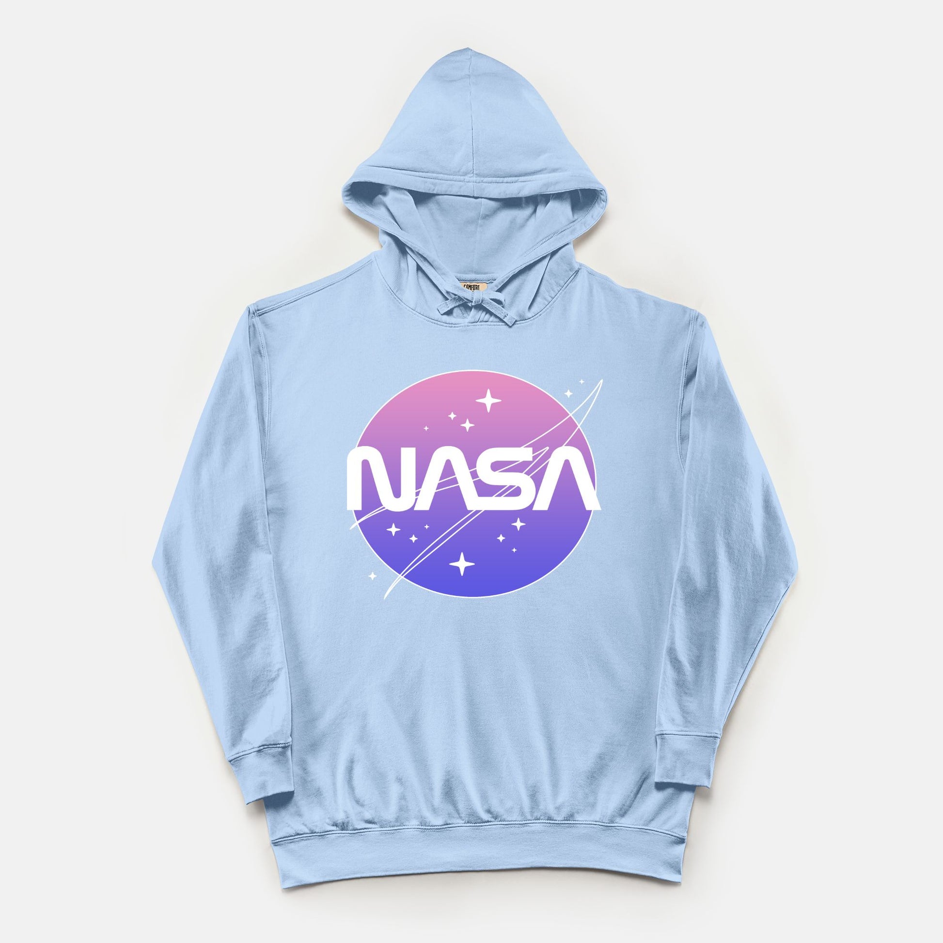 NASA Gradient Comfort Colors Lightweight Hooded Sweatshirt Hydrangea