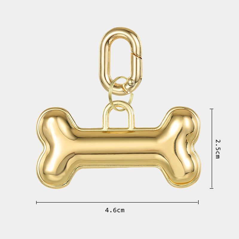 Golden Bone Keychain Charm