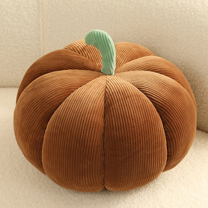 Plush Pumpkin Throw Pillow brown-Striped elastic velv