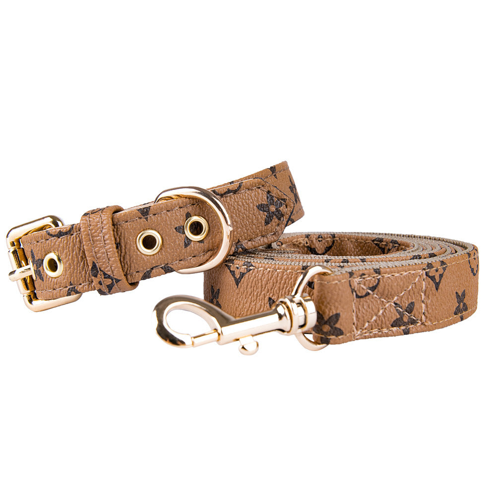 Vegan Leather Couture Dog Collar and Leash 1