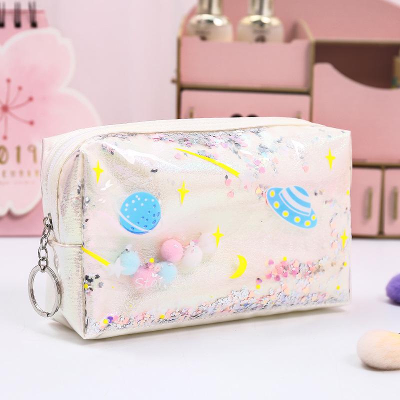 Holographic Glitter Shaker Toiletry Bag