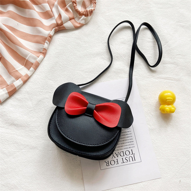 Mini Faux Leather Minnie Ears Handbags Black