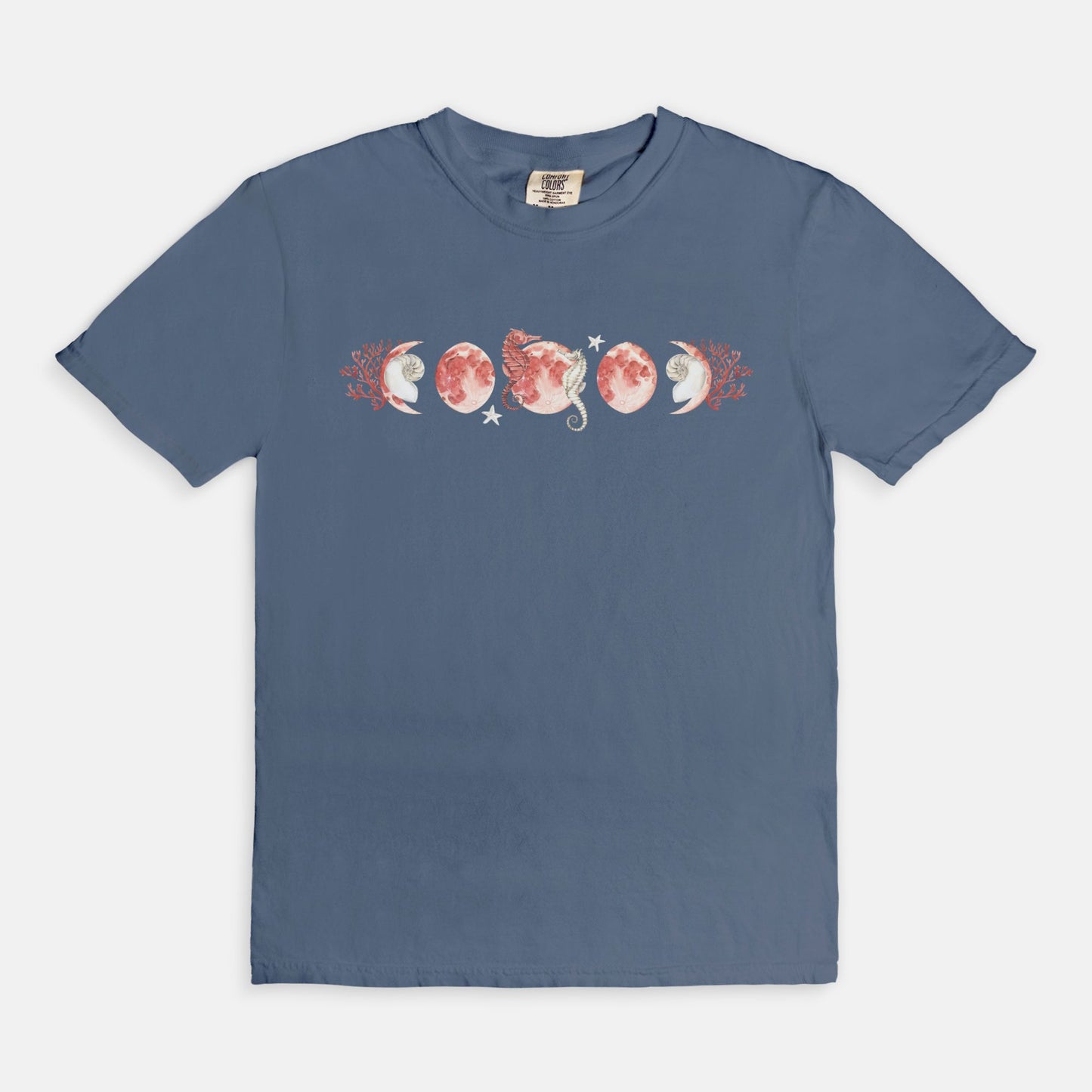 Coral Moon Phases Comfort Colors Tee