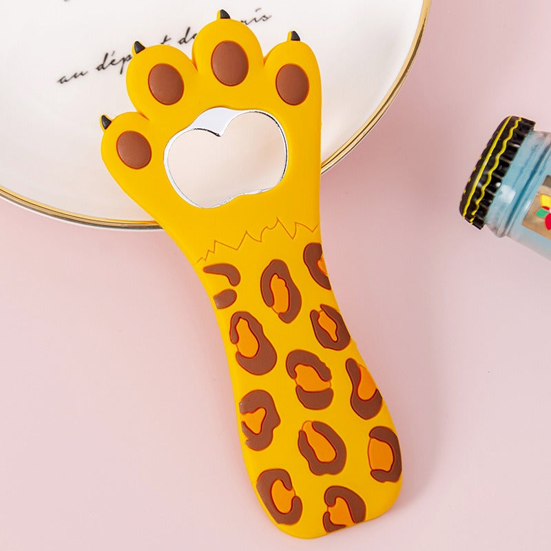 Cat Paw Magnetic Bottle Opener Leopard Yellow