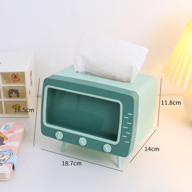 Kawaii Mini TV Shaped Tissue Box Phone Holder