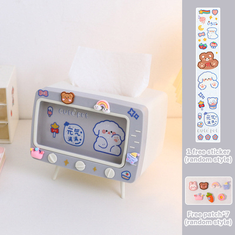 Kawaii Mini TV Shaped Tissue Box Phone Holder