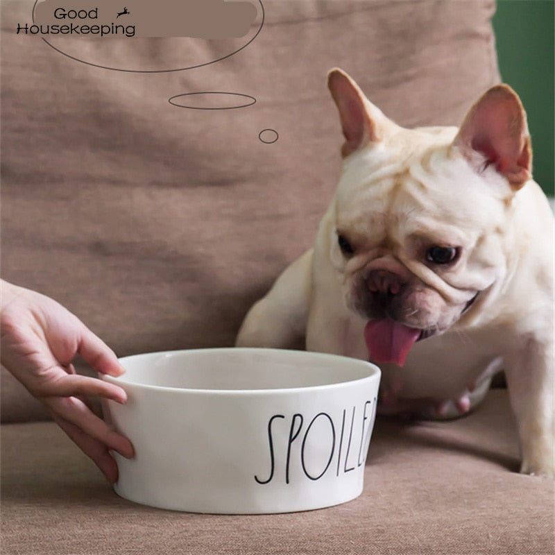 "Spoiled" Ceramic Pet Food Bowl