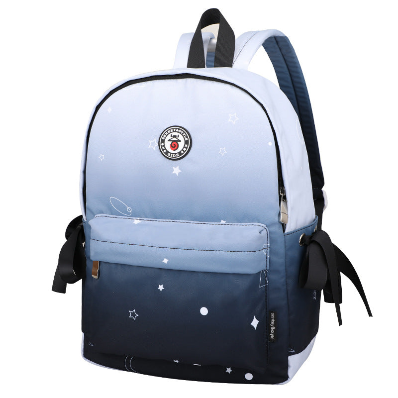 Aesthetic Gradient Travel Backpack Light and Dark Blue